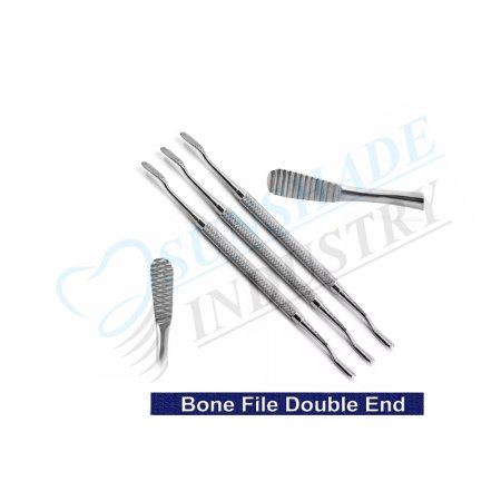 Dental Bone File Set – 3 Pcs Double End Surgical Implant Miller & Howard Instruments
